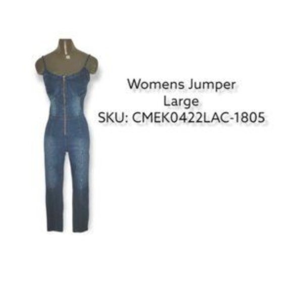 Good Time USA Los Angeles Women's Blue Sleeveless Zip Up Jumper Size Large - Picture 2 of 5